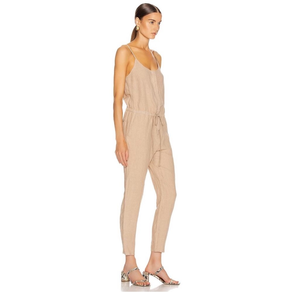 Enza Costa Tan Jumpsuit with Adjustable Straps